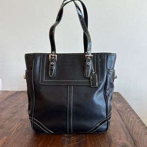 Black leather Coach bag